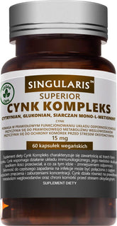 Cinkcitrát komplex, glükonát, mono-L-metionin-szulfát, 60 kapszula SINGULARIS